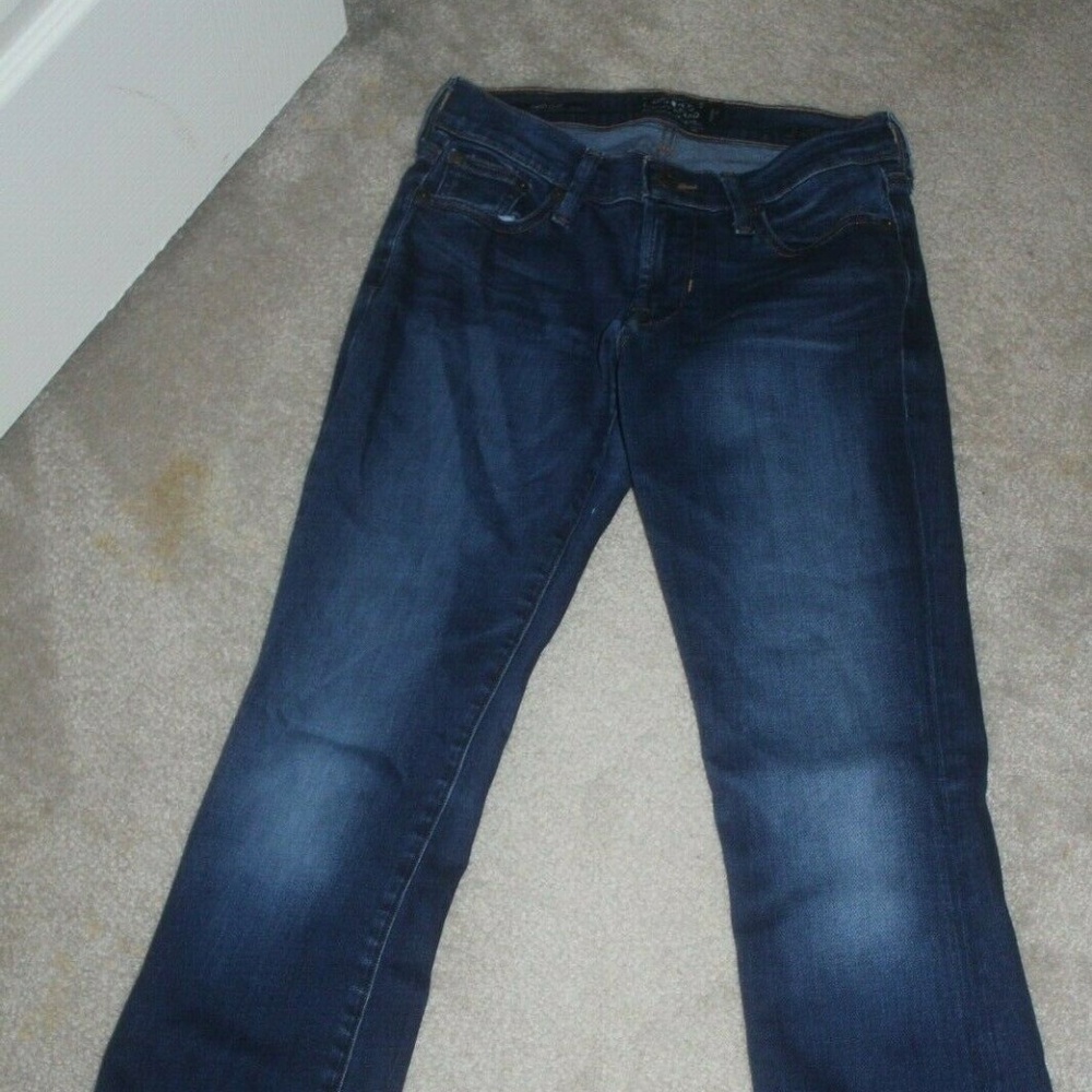 Lucky Brand hand-crafted stretch sweet boot blue jeans denim sz 00/24 A …EUC